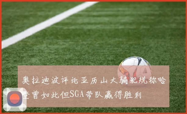 奥拉迪波评论亚历山大骗犯规称哈登曾如此但SGA带队赢得胜利